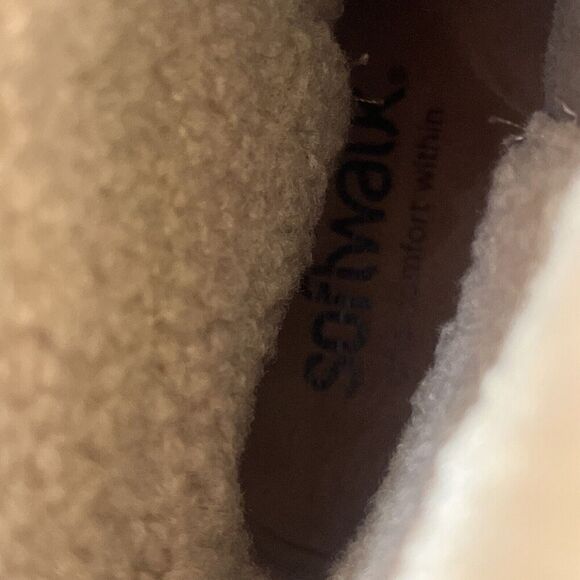 Softwalk Rayne Boots Womens Sz 9 Brown Leather Casual Mid Buckle Bootie Sherpa - Picture 7 of 10